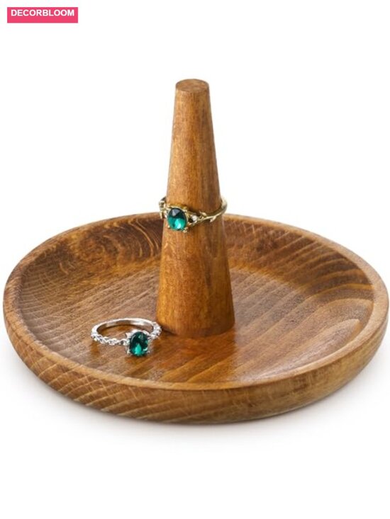 Other - Solid Beech Wood Ring Holder Jewelry Tower Organizer Dish Stand Wedding Gift